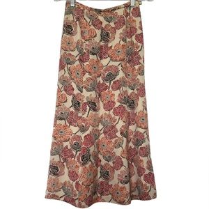 Talbots Skirts Talbots Petites Silk Multicolored Floral Print Maxi Skirt Sz 2P‎